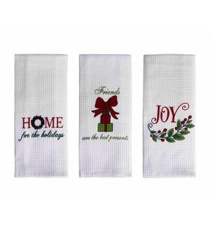 16.5in x 28.7in Holiday Waffle Weave Tea Towel