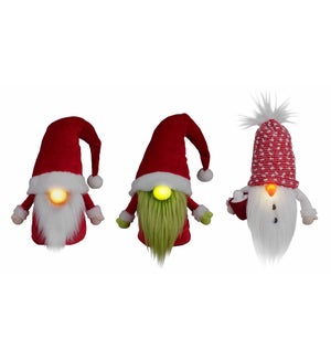 10.2in Holiday Gnome Trio with Light Up Nose