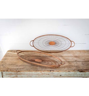 Wire Oblong Serving Trays, Set of 2