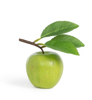 Apple with Leaf, Green