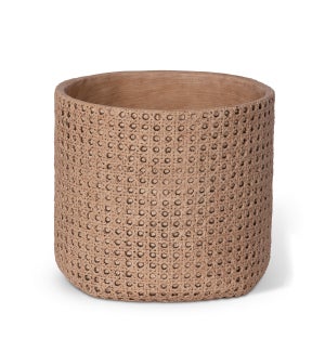 Cane Relief Pattern Cement Pot, 10.25 in.