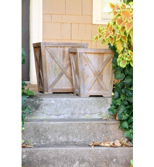 Reclaimed Wood Town & Country Planters Set of 2