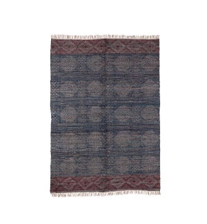 Austin Cotton Blend Printed Rag Rug, 6' x 9'