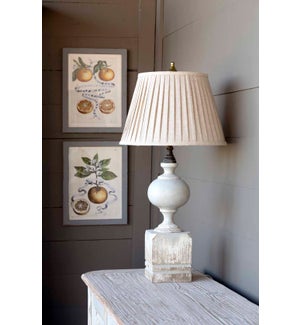 Painted Post Lamp with Pleated Shade
