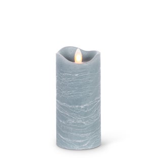 Aurora Flameless Gray Pillar Candle, 3x6