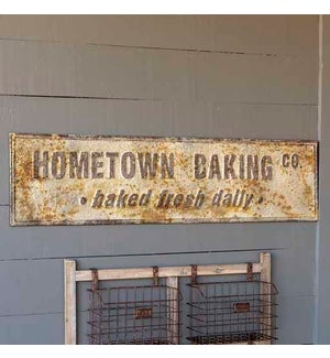 Aged Metal Hometown Baking Co. Sign
