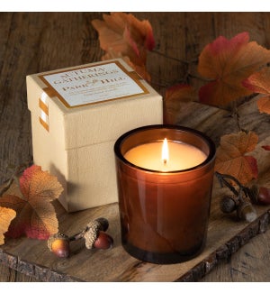 Autumn Gathering Amber Glass Candle