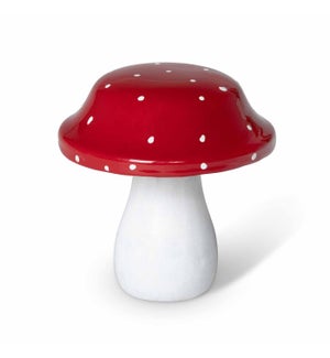 Red Polka Dot Wooden Mushroom, Large