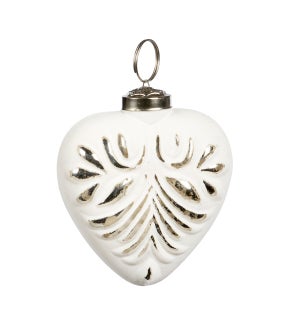 Cottage White Heart Shaped Ornament