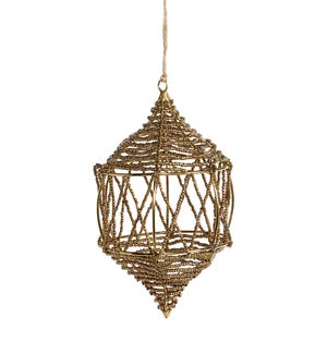 Beaded Wire Frame Finial Ornament