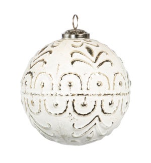 St. Lucia Embossed Glass Ball Ornament, Large