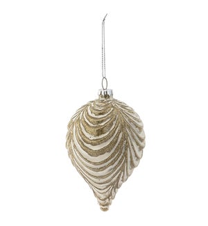 Drapery Glitter Pattern Glass Ornament