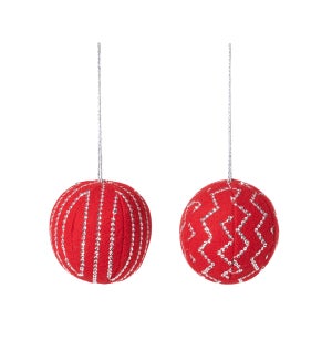 Felt Red Ball Jingle Bell Ornament