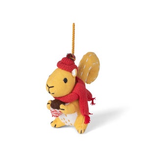 Cotton Squirrel with Hat Ornament