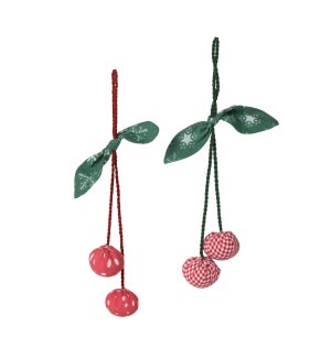 Hand Sewn Cherry Cluster Ornament