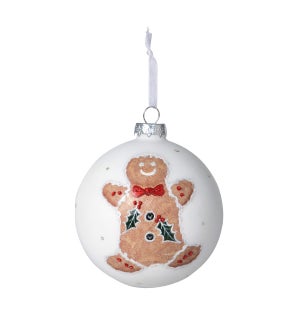 Gingerbread Man Glass Ball Ornament