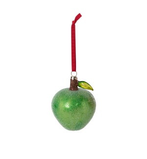 Glass Green Apple Ornament