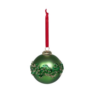 Bejeweled Glass Ball Ornament