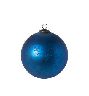 Antique Matte Blue Glass Ball Ornament, Extra Large