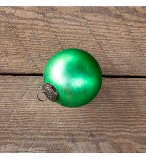 Antique Matte Emerald Glass Ball Ornament, Medium