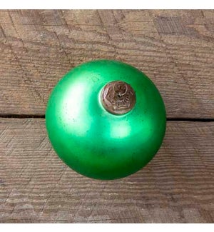 Antique Matte Emerald Glass Ball Ornament, Extra-Large