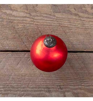 Antique Matte Ruby Glass Ball Ornament, Medium