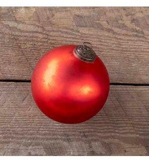 Antique Matte Ruby Glass Ball Ornament, Extra-Large
