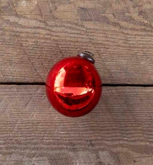 Antique Shiny Ruby Glass Ball Ornament, Medium
