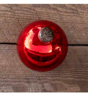 Antique Shiny Ruby Glass Ball Ornament, Extra Large