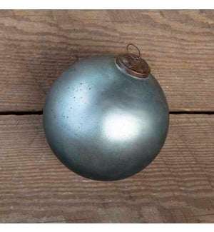 Antique Matte Blue Kyanite Glass Ball Ornament, Extra-Large