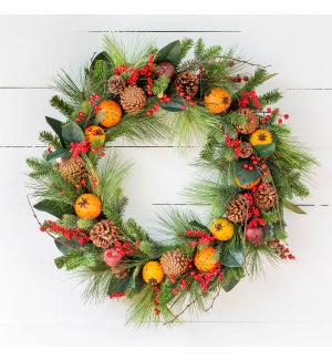 Cloved Fruit And Pine Wreath