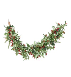 Christmas Cheer Holly and Pine Garland