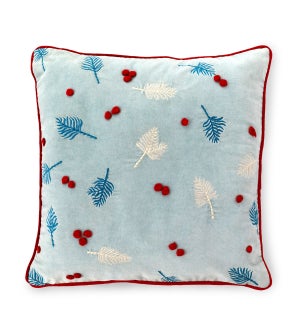Alpine Embroidered Pattern Velvet Pillow
