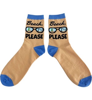 Beach Please Crew Socks