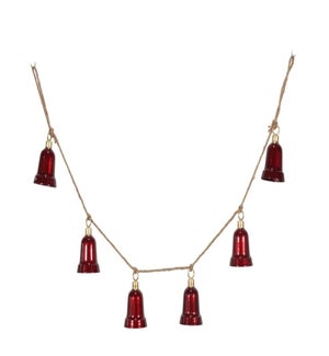 4.5 ft Classic Bell Garland - Burgundy