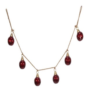 4.5 ft Ornament Garland - Burgundy