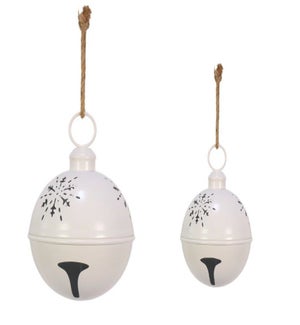 Snowflake Bell Set/2 (20,16 inch) - White
