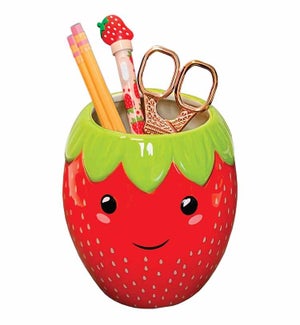 Strawberry Ceramic Pen Holder