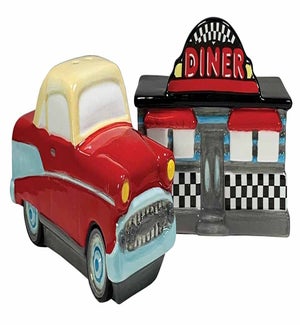 Road Trip Series Salt and Pepper Set - Diner and Hot Rod