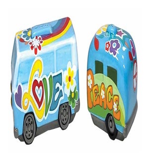 Road Trip Series Salt and Pepper Set - Love Bus and Trailer