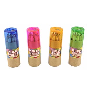 12 Color Pencils With Sharpener