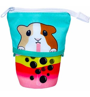 Boba Guinea Pig Collapsible Pencil Case with 6 Colored Gel Pens