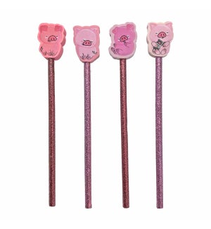 Piggy Eraser and Pencil Duo