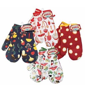 Mushroom Collection Oven Mitt - 2 Piece Set - Asst 4 Styles