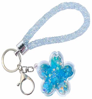 Glitter Petal Key Charm - Blue