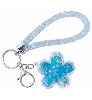 Glitter Petal Key Charm - Blue