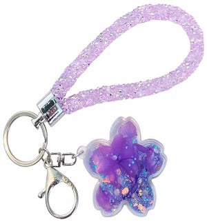 Glitter Petal Key Charm - Purple