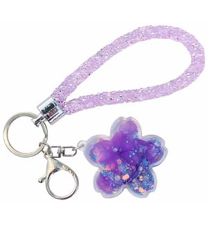 Glitter Petal Key Charm - Purple