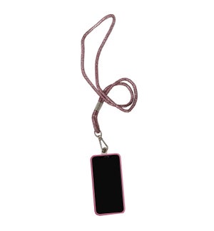 Glitter Necklace Phone Holder - Pink