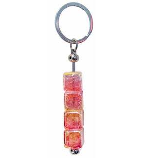 Shimmer Square Keyrings - Pink